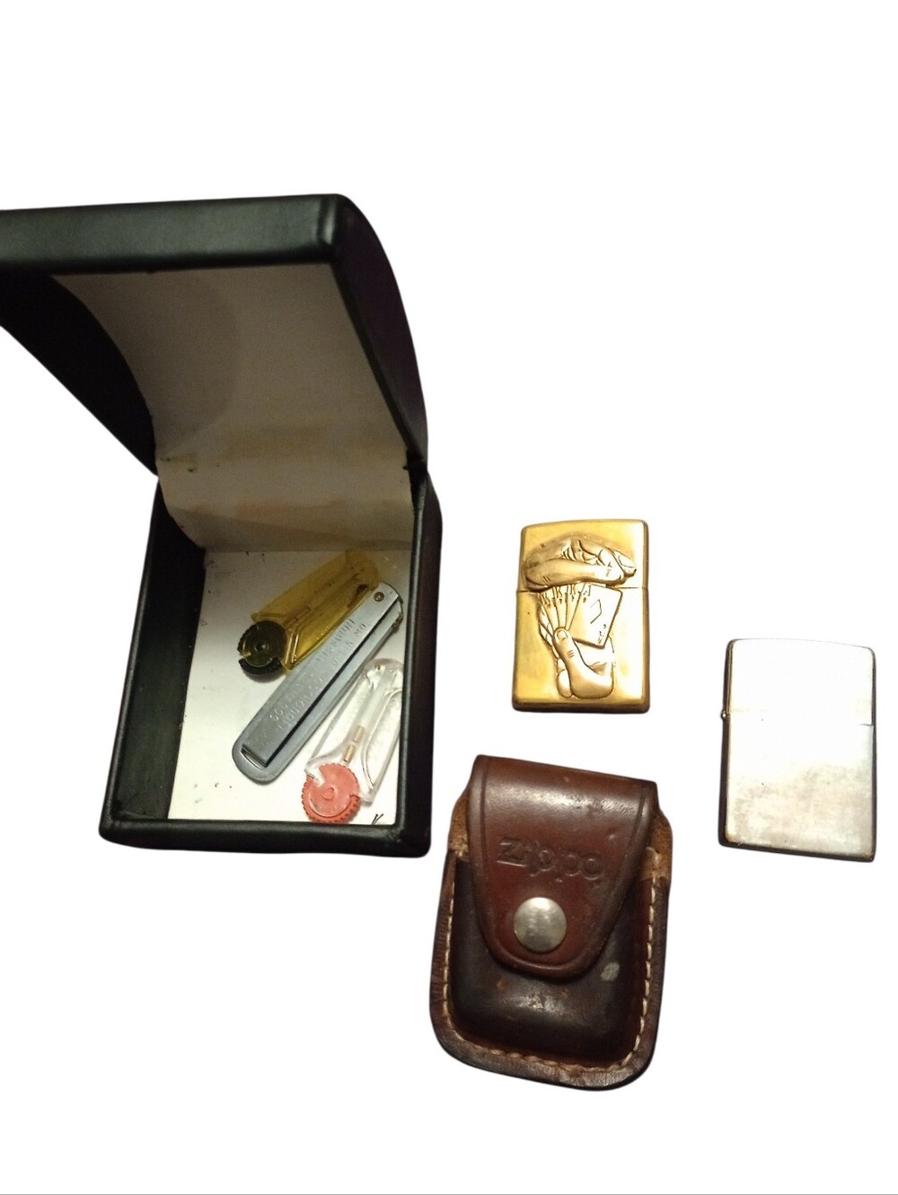 1996 Barrett Smythe Solid Brass Full House Zippo Lighter, "Ace In The Hole"